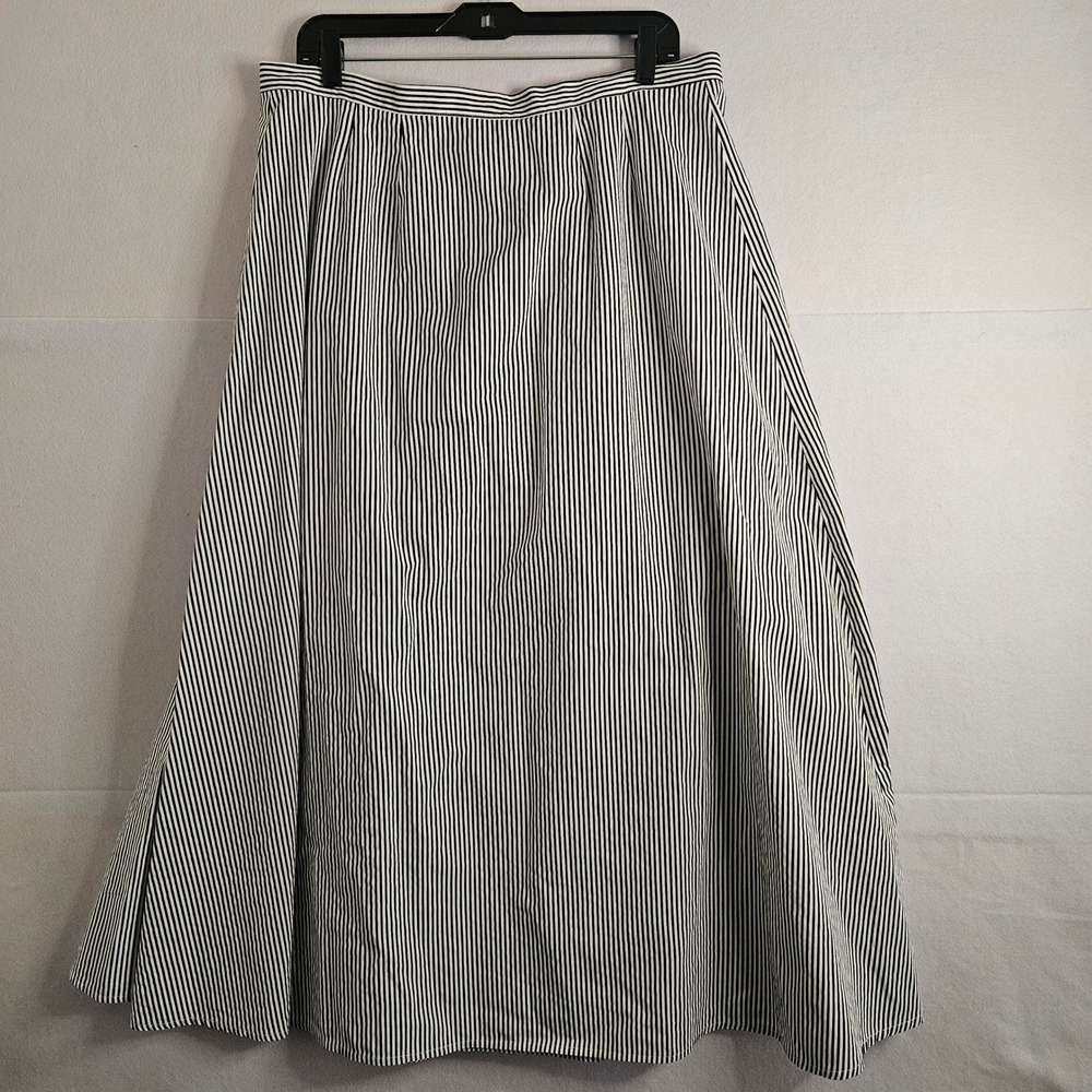Frontier Classics Striped Maxi Skirt XL Black White Cotton Western Reenactment
